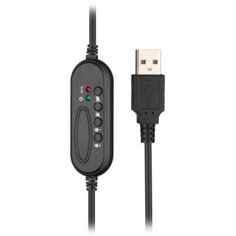 Гарнітура On-ear 2E CH12 USB, omni-mic, 2м, чорний 2E-CH12SU