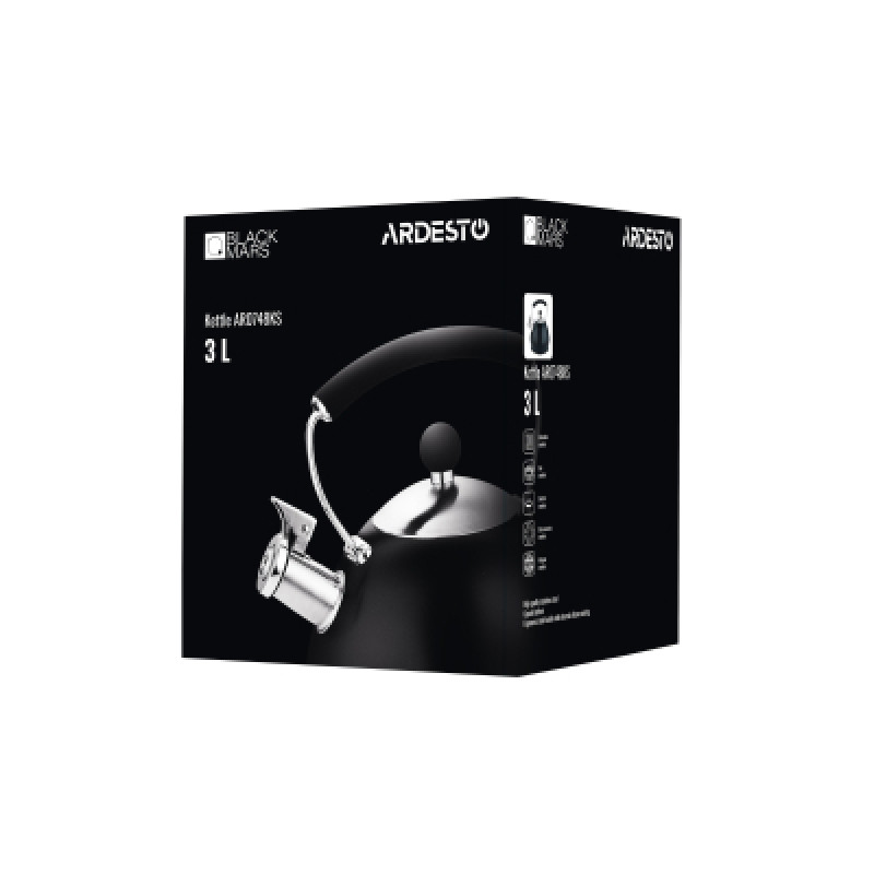Чайник Ardesto Black Mars, 3 л, чорний (AR0748KS)