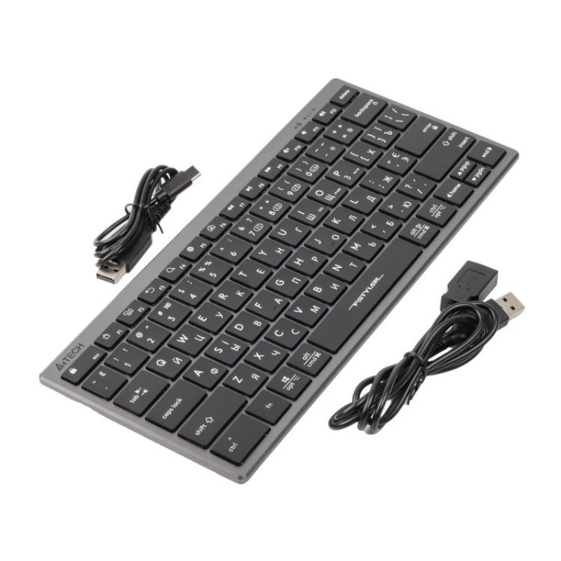 Клавіатура A4-Tech Fstyler FBX51C бездротовa, сіра
