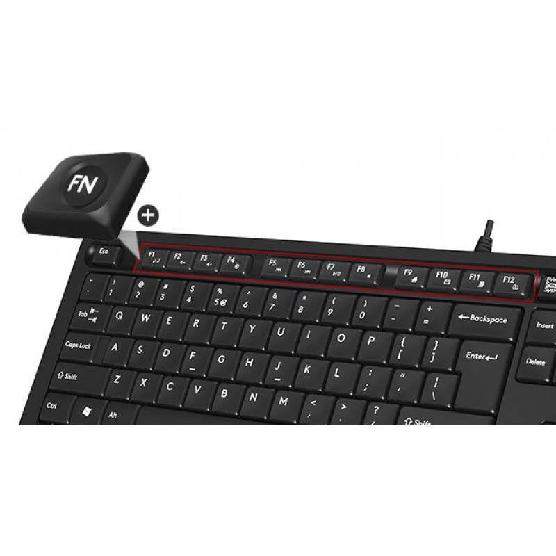 Комплект A4Tech Fstyler F1010, клавіатура з мишою, USB, чорний+блакитний