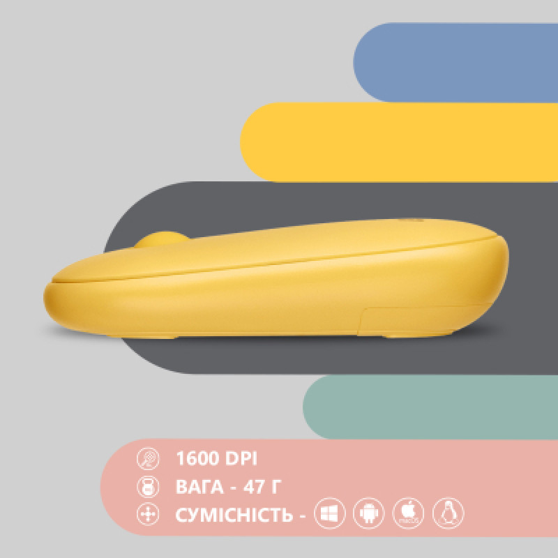 Миша 2E MF300 Silent, жовтий 2E-MF300WYW