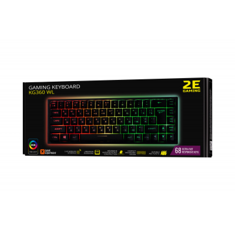 Клавіатура 2E GAMING KG360 68key, чорний