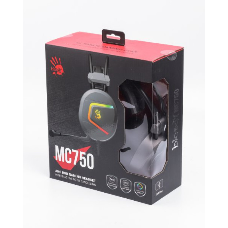 Гарнітура ігрова A4Tech Bloody MC750 Bloody, USB, сірий