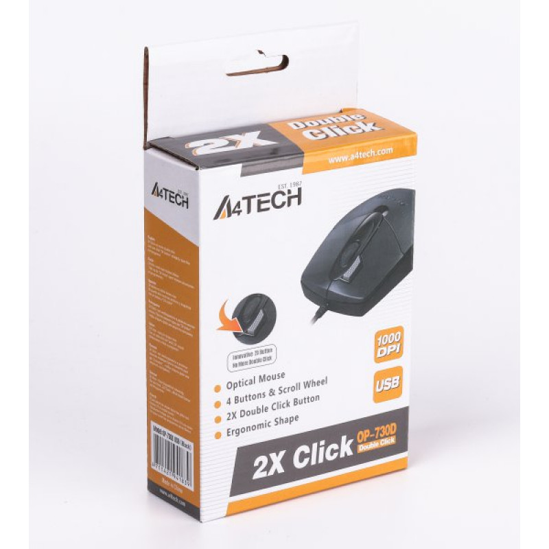 Миша A4Tech OP-730D USB, чорна