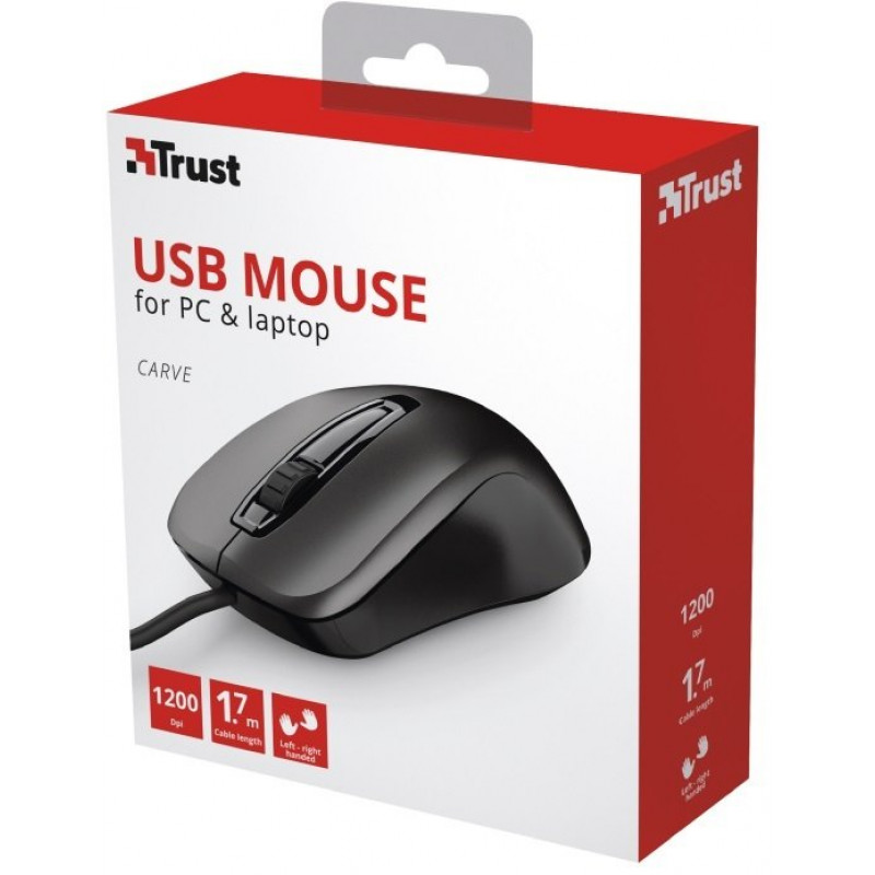 Миша Trust Carve, USB-A, Чорний 23733_TRUST