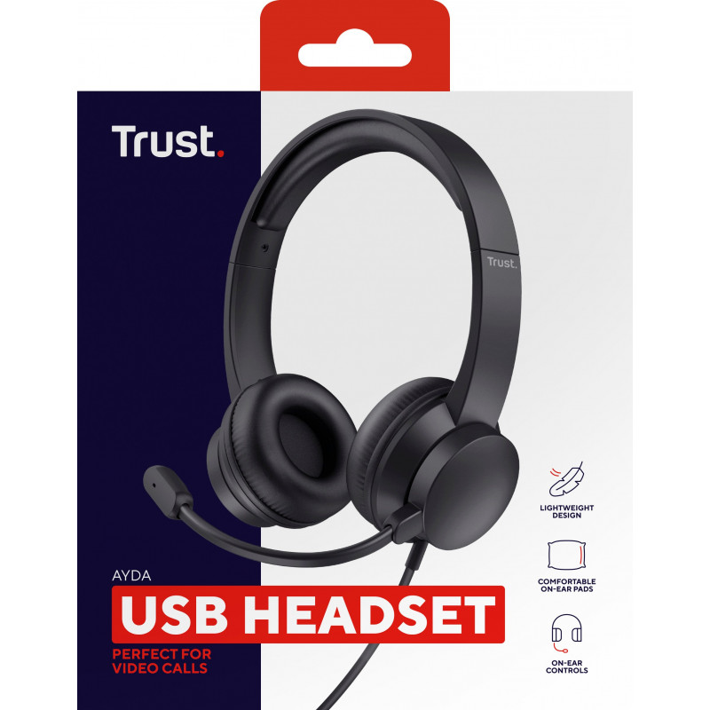 Гарнітура Trust Ayda, USB-A, чорний 25088_TRUST