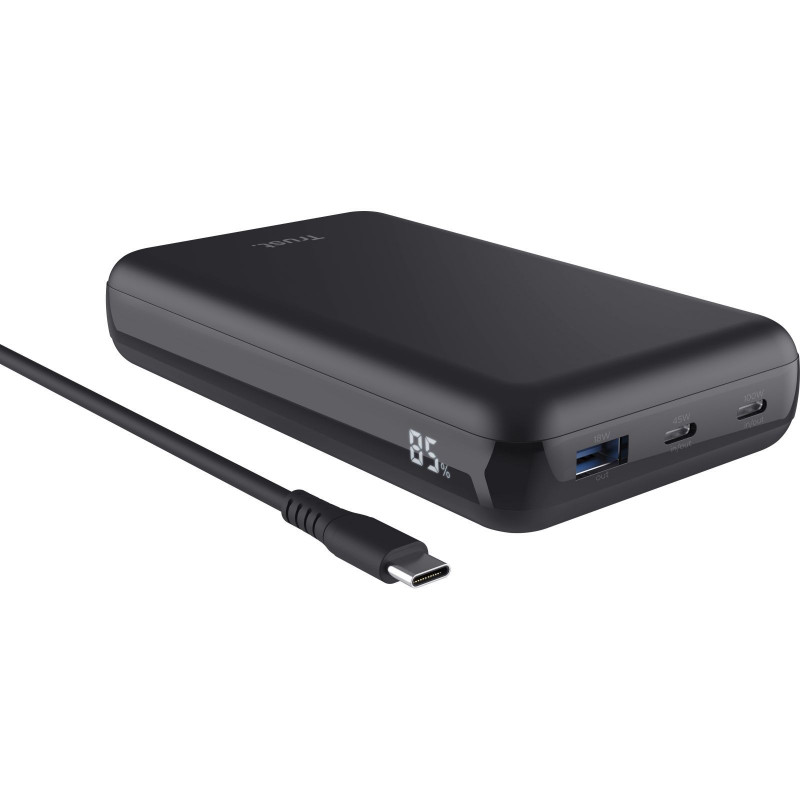 Акумулятор портативний літій-іонний power bank Trust Laro, 20000 мА·год, чорний 25240_TRUST