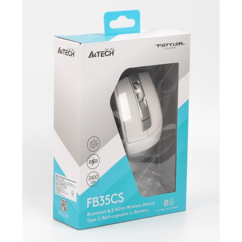 Миша A4Tech Fstyler FB35CS (Icy White), USB