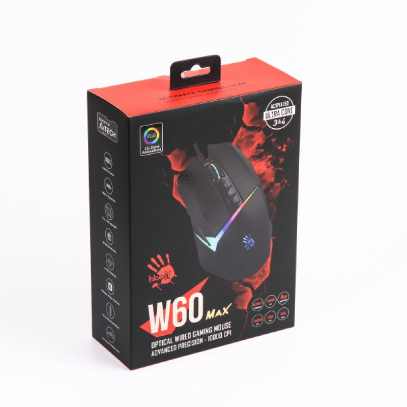 Миша ігрова A4Tech W60 Max Bloody,чорна,Bloody
