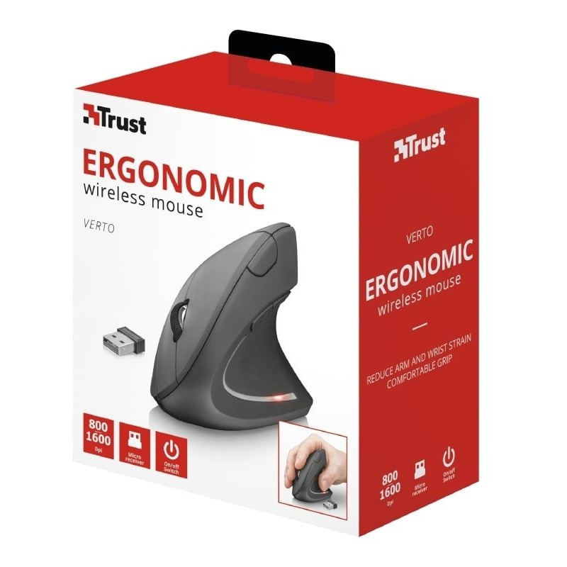 Миша Trust Verto Ergonomic WL BLACk 22879_TRUST