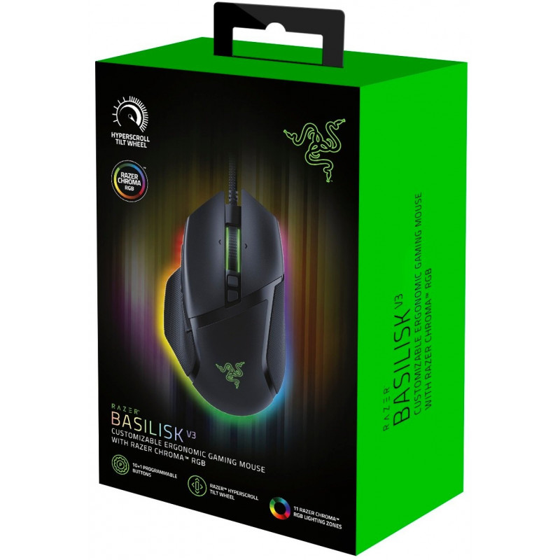 Миша Razer Basilisk V3, RGB, USB-A, чорний RZ01-04000100-R3M1