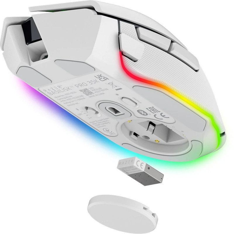 Миша Razer Basilisk V3 Pro 35K, RGB, USB-A/WL/BT, білий RZ01-05240200-R3G1