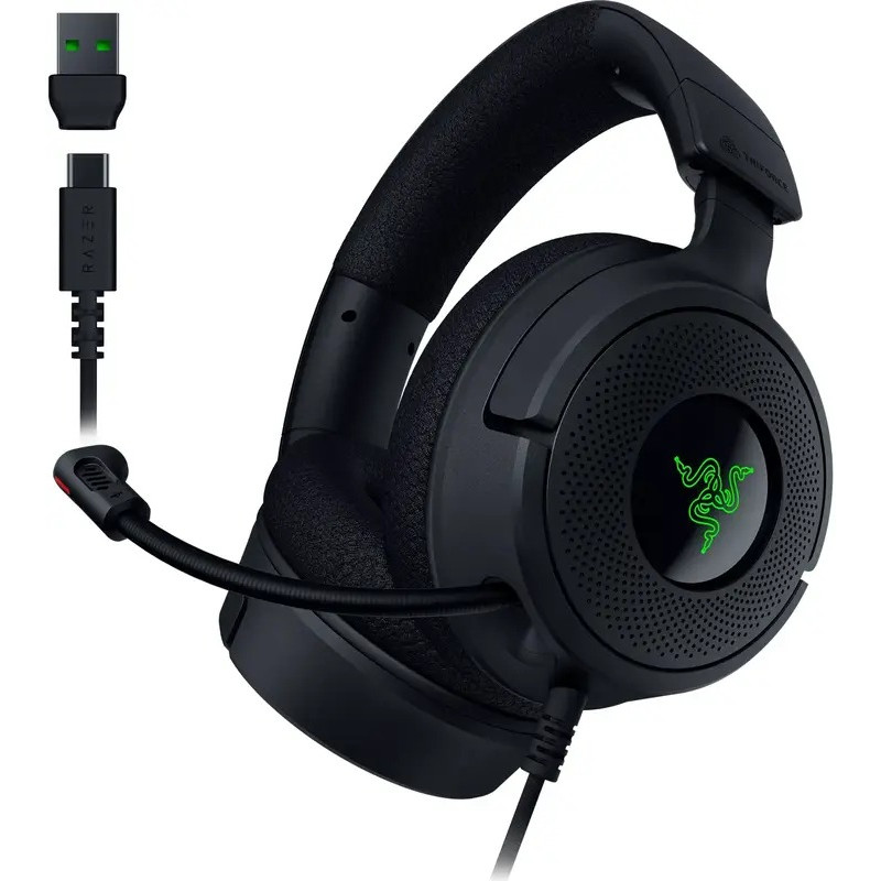 Гарнітура ігрова Razer Kraken V4 X, 7.1, USB-A, 1.8м, RGB, чорний RZ04-05180100-R3M1