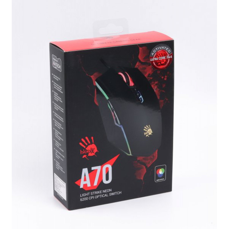 Миша ігрова A4-Tech Bloody A70 Activated, чорна матова