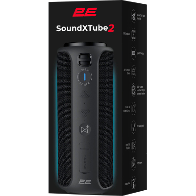 Акустична система 2E SoundXTube2 TWS, MP3, Wireless, Waterproof Black 2E-BSSXT2WBK