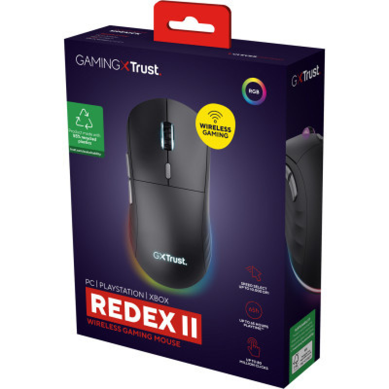 Миша Trust GXT 926 REDEX II, WL/USB-A/USB-C, чорний 25126_TRUST