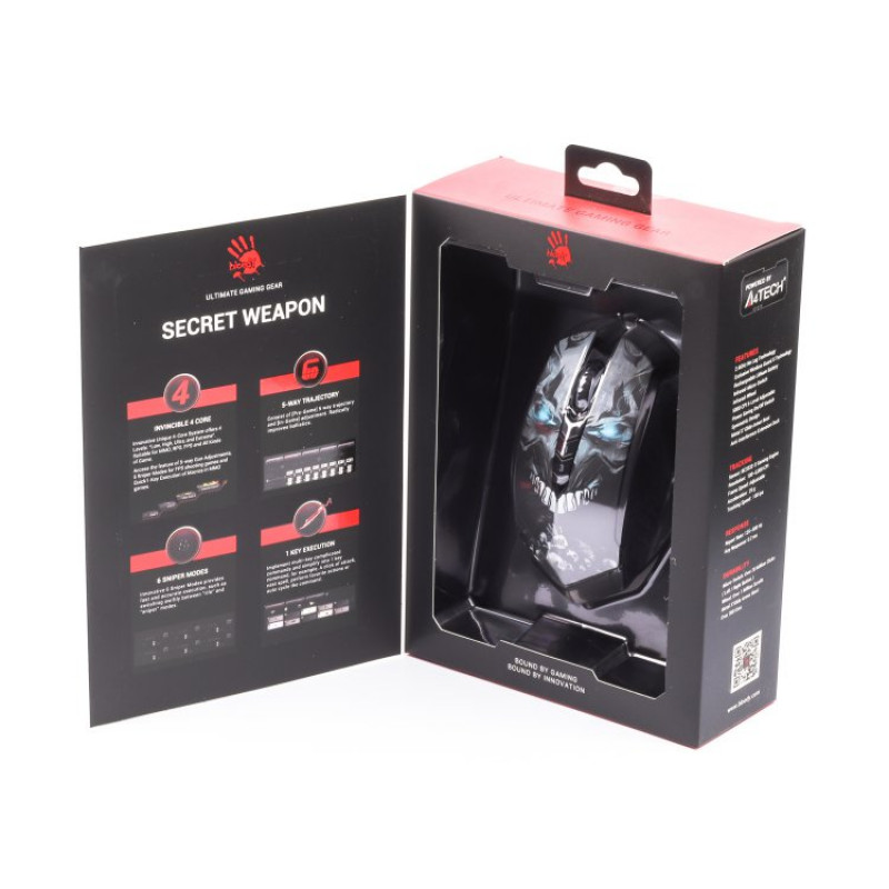 Миша ігрова A4-Tech Bloody R80 Plus, чорна з малюнком