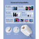 Мережевий зарядний пристрій Choetech PD5006-EU-WH, USB-A/USB-С