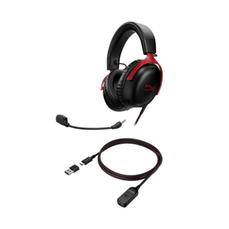 Гарнiтура HyperX Cloud III 3.5mm/USB-A/USB-C Black/Red 727A9AA
