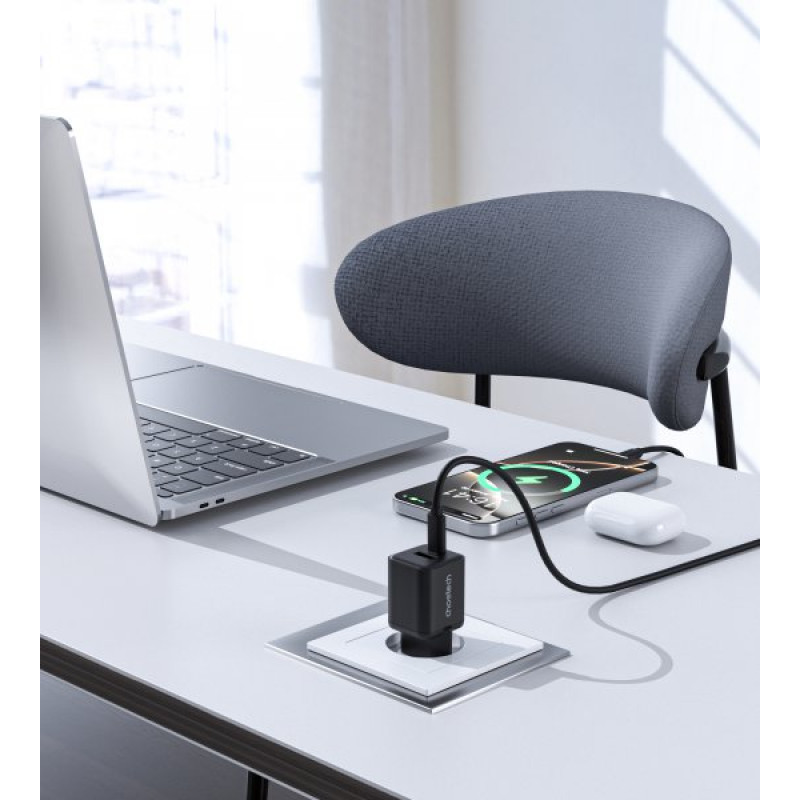 Мережевий зарядний пристрій Choetech PD5012-EU-BK, USB-A/USB-С