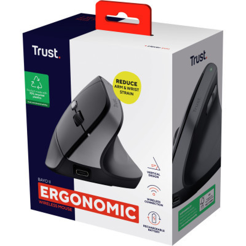 Миша Trust Bayo 2 Ergonomic, WL/USB-A, чорний 25145_TRUST