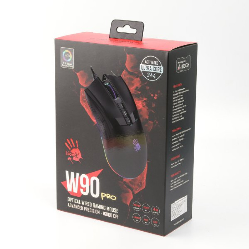 Миша ігрова A4Tech W90 Pro Bloody, чорна, Bloody