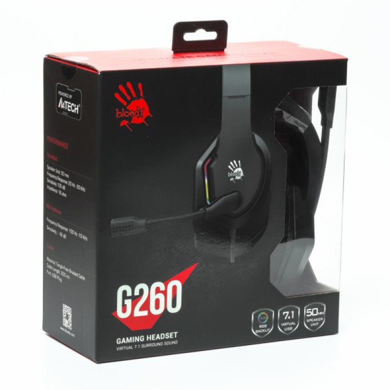 Гарнітура ігрова A4Tech Bloody G260, USB, чорний