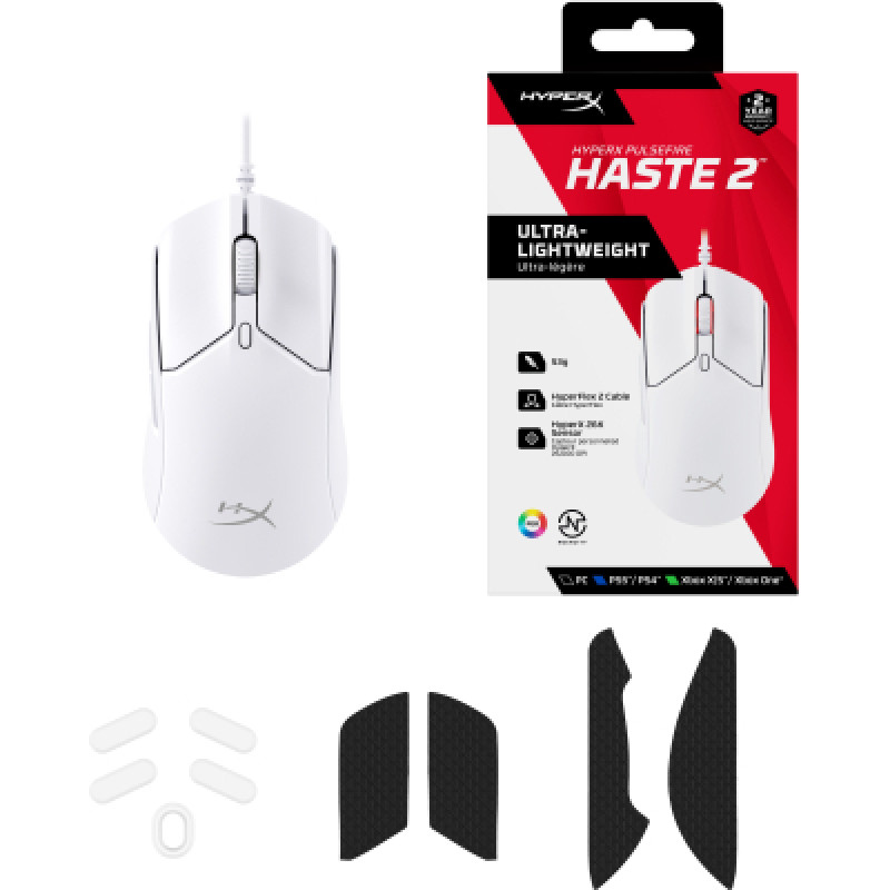 Миша HyperX Pulsefire Haste 2 USB, White 6N0A8AA