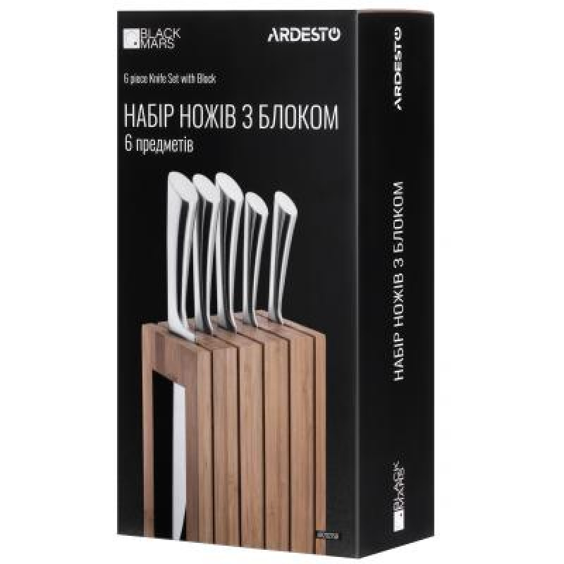 Набір ножів Ardesto Black Mars 6 пр AR2021SB
