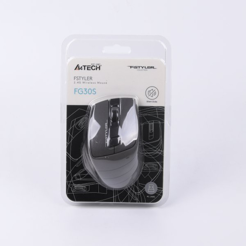 Миша A4Tech Fstyler FG30S (Grey), USB
