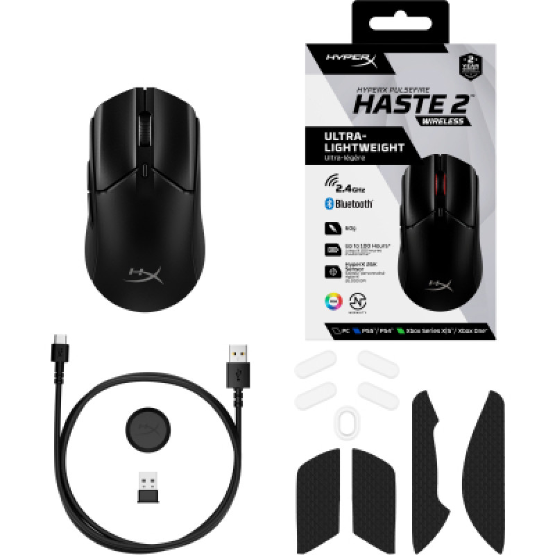 Миша HyperX Pulsefire Haste 2 WL, Black 6N0B0AA