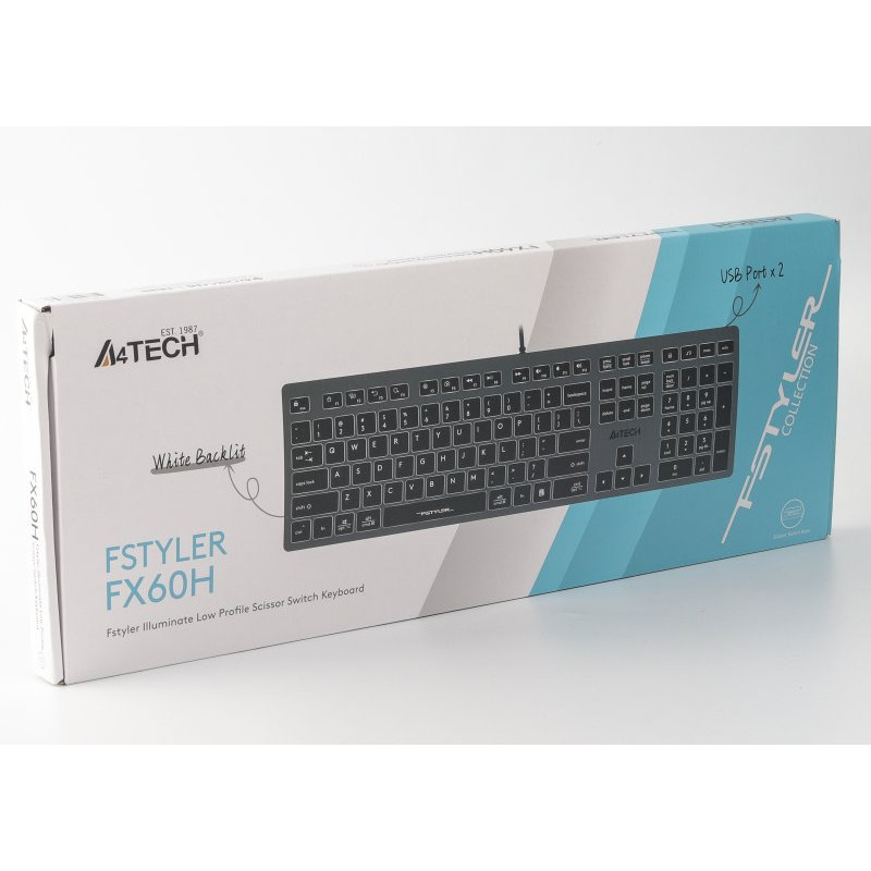 Клавіатура A4-Tech Fstyler FX60H, сірий, USB