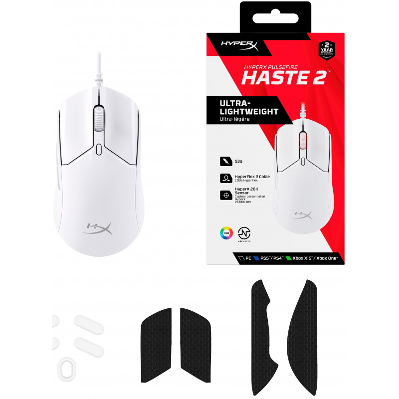 Миша HyperX Pulsefire Haste 2 WL, White 6N0A9AA