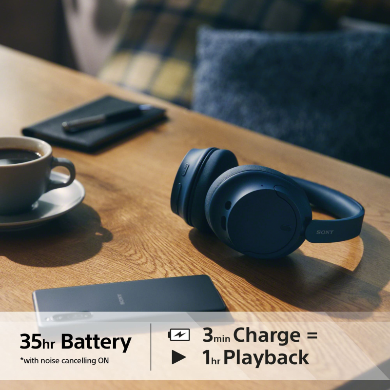 Навушники Sony Over-ear BT 5.2, Wireless, Синій WHCH720NL.CE7
