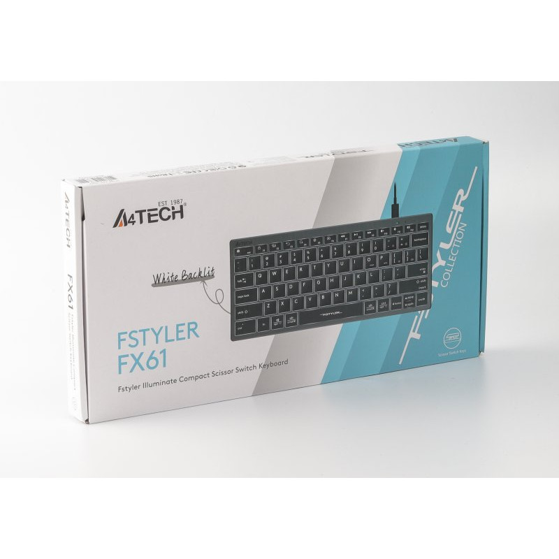 Клавіатура A4-Tech Fstyler FX61, сірий, USB