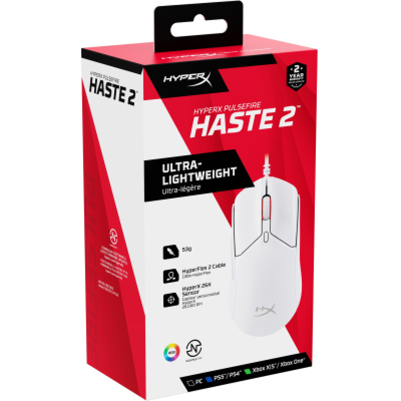 Миша HyperX Pulsefire Haste 2 USB, White 6N0A8AA