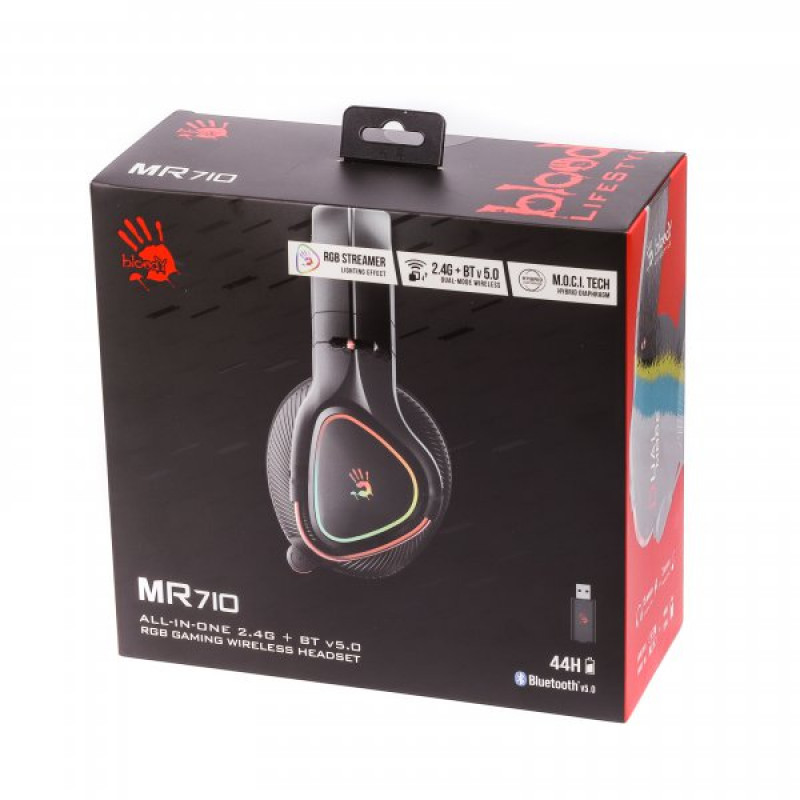 Гарнітура ігрова A4-Tech Bloody MR710, RGB, чорний WL