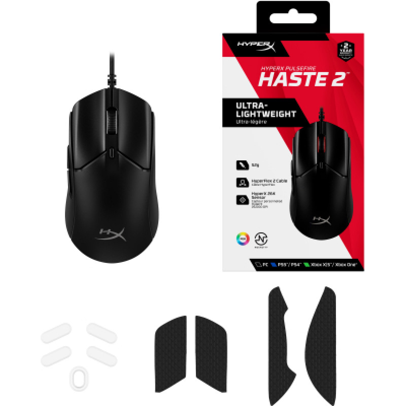 Миша HyperX Pulsefire Haste 2 USB, Black 6N0A7AA