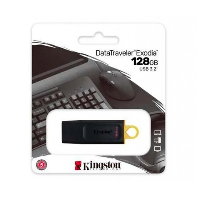 Флешка Kingston USB 3.2 DT Exodia 128GB Black/Yellow