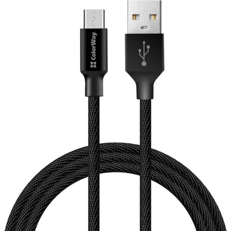 Кабель Colorway USB - MicroUSB 2.4А 2м Black (CW-CBUM009-BK)