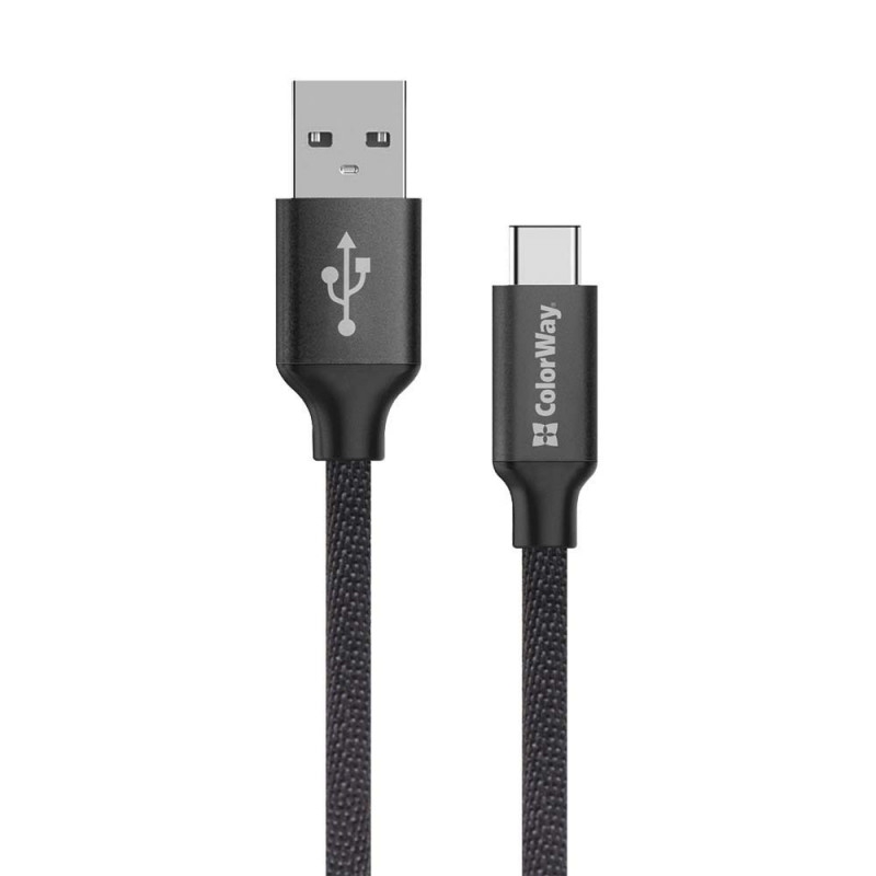 Кабель Colorway USB - Type-C 2.4А 2м Black (CW-CBUC008-BK)