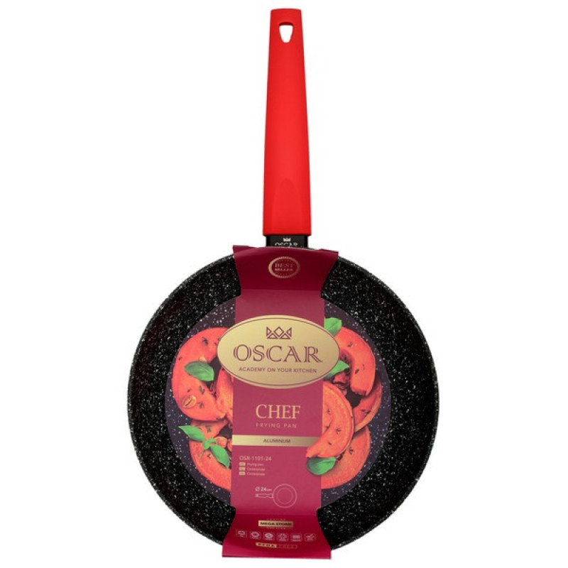 Сковорода OSCAR CHEF 24 см б/кришки