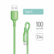 Кабель Colorway USB - Type-C (soft silicone) 2.4а 1м зелений