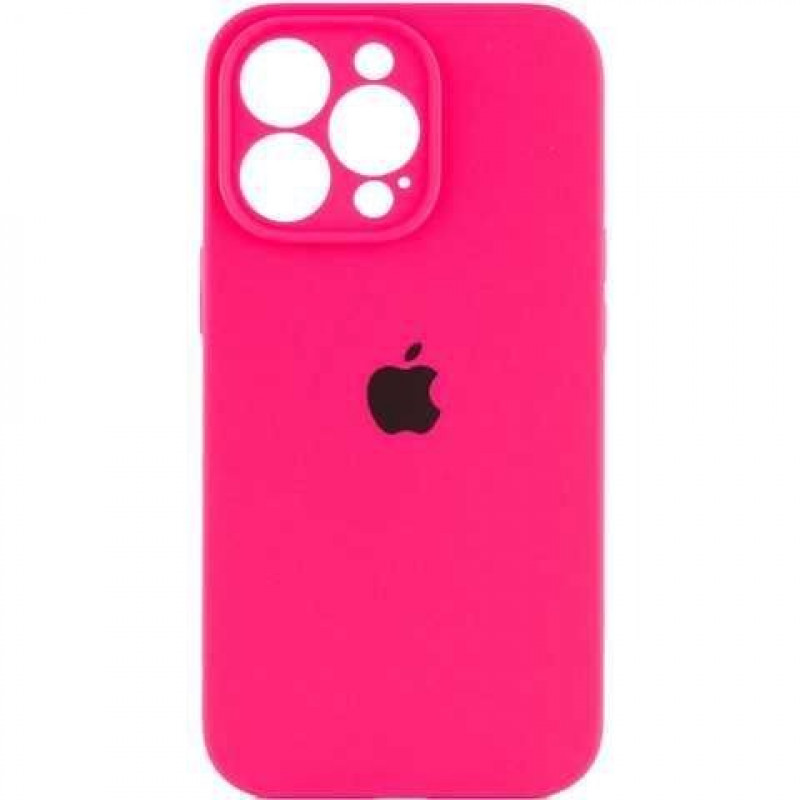Чохол Silicone Full case with Camera Protection для iPhone 13 Pro Max Hot pink