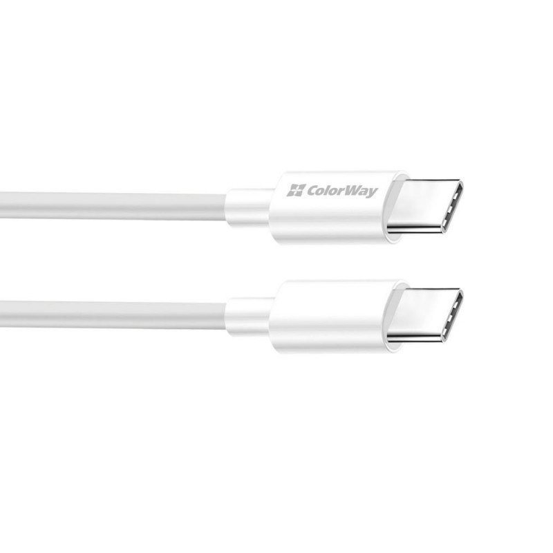 Кабель Colorway Type-C - Type-C (TPE) (PD Fast Charging 60W) 3.0А 1м CW-CBPDCC055-WT