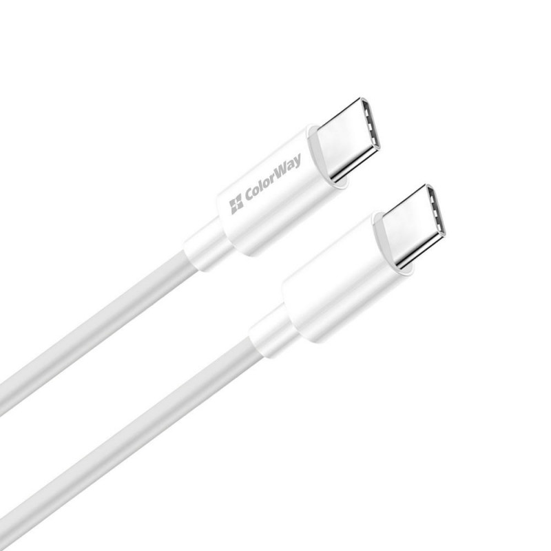 Кабель Colorway Type-C - Type-C (TPE) (PD Fast Charging 60W) 3.0А 1м CW-CBPDCC055-WT