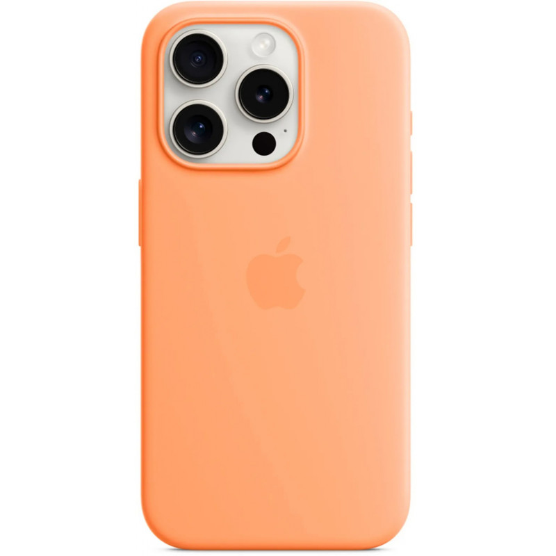 Чохол Silicone case MagSafe для iPhone 15 Pro Orange sorbet