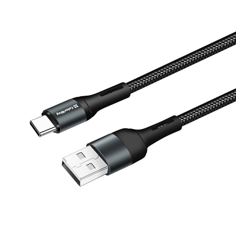 Кабель Colorway USB - Type-C (nylon) 2.4а 1м CW-CBUC045-BK