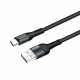 Кабель Colorway USB - Type-C (nylon) 2.4а 1м CW-CBUC045-BK