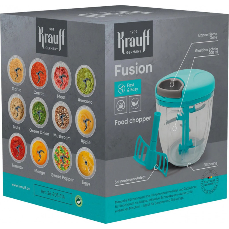 Овочерізка-подрібнювач Krauff Fusion Механічний 900 мл (26-203-114)